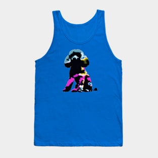 Fluffy Poodle Stencil Minimal Art Tank Top